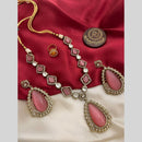 FS Collection Gold Plated Crystal Stone Necklace Set