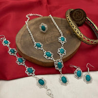 FS Collection Silver Plated Necklace Set