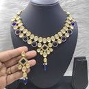 FS Collection Gold Plated Kundan Stone And Beads Necklace Set