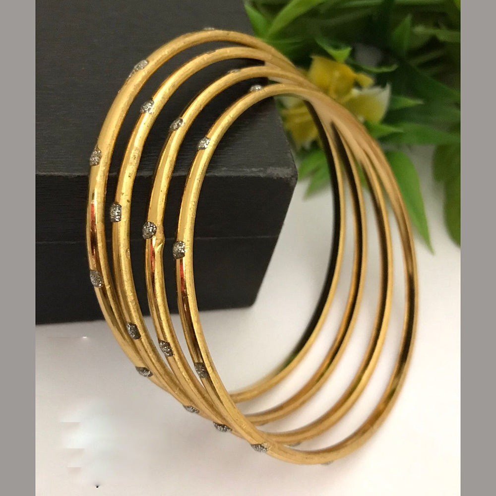 FS Collection Gold Plated Austrian Stone Bangle Set