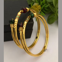 FS Collection Gold Plated Meenakari Bangle Set