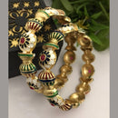 FS Collection Gold Plated Meenakari Bangle Set