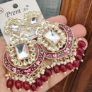 FS Collection Gold Plated Kundan Stone And Meenakari Dangler Earrings