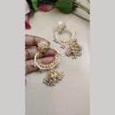 FS Collection Gold Plated Crystal Stone And Pearls Dangler Earrings