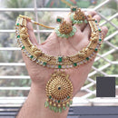 FS Collection Gold Plated Crystal Stone and Beads Necklace Set