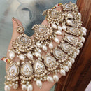 FS Collection Gold Plated Crystal Stone and Beads Necklace Set