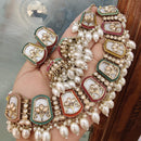 FS Collection Gold Plated Crystal Stone and Beads Necklace Set