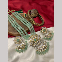 FS Collection 2 Tone Austrian Stone And Beads Long Necklace Set
