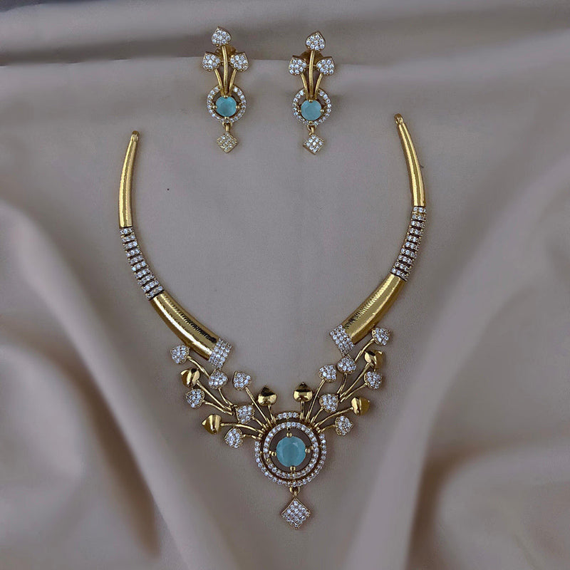 FS Collection Gold Plated Austrian Stone Necklace Set