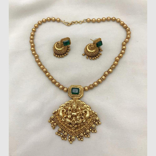 FS Collection Gold Plated Crystal Stone Temple Necklace Set