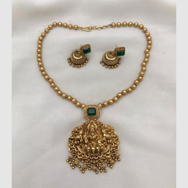 FS Collection Gold Plated Crystal Stone Temple Necklace Set