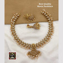 FS Collection Gold Plated Pota Stone And Pearls Temple Necklace Set