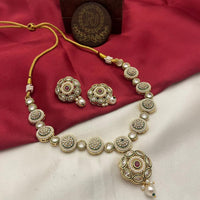 FS Collection Gold Plated Crystal Stone Necklace Set