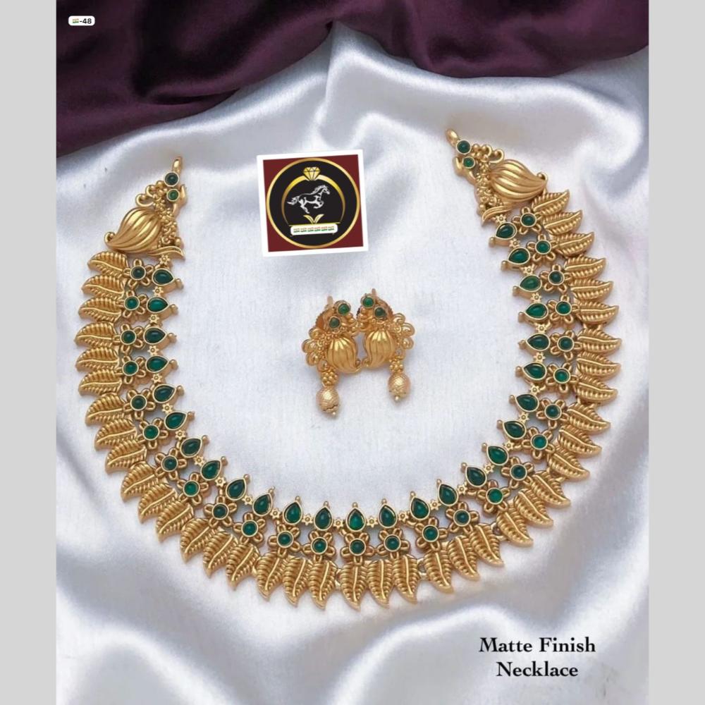 FS Collection Gold Plated Pota Stone Necklace Set