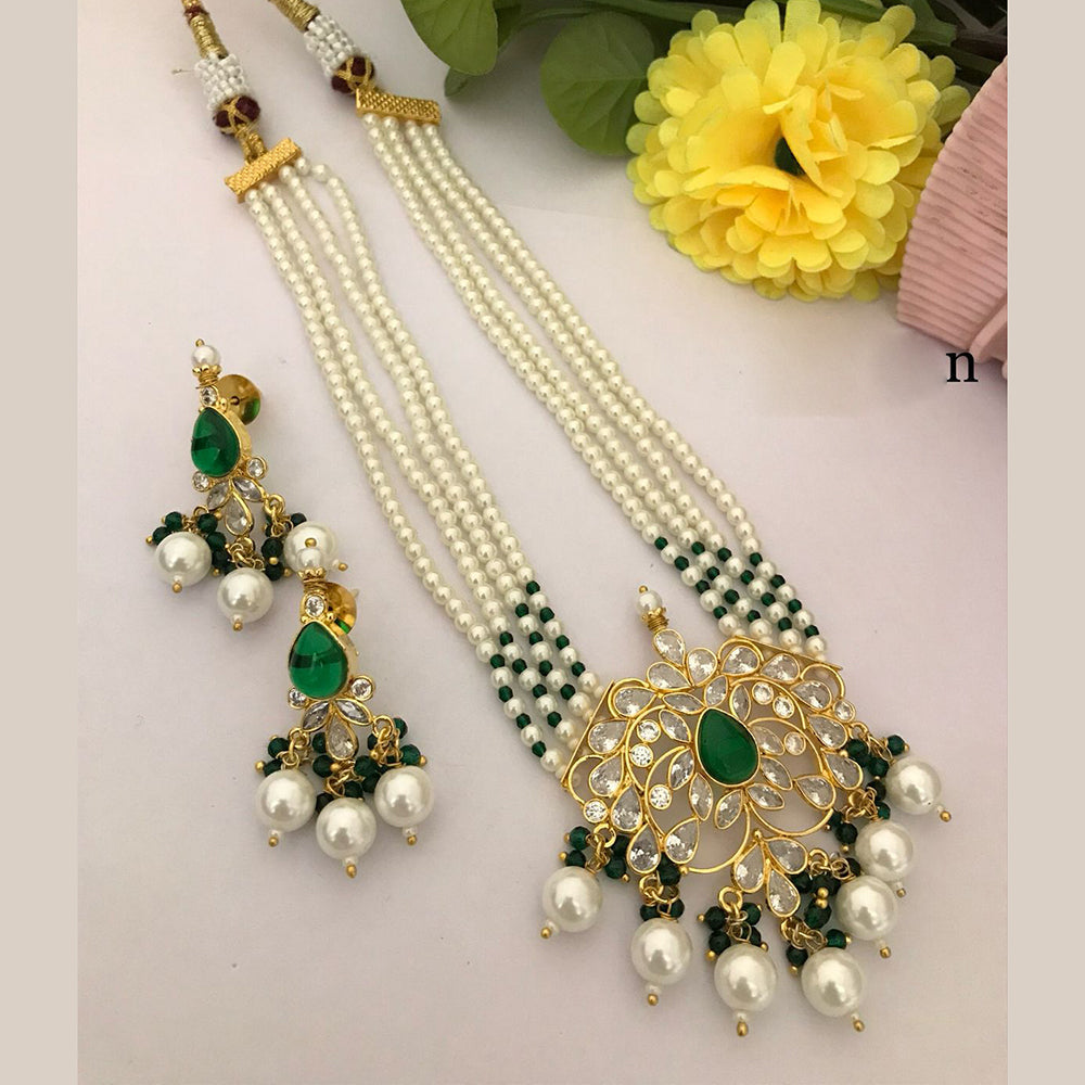 FS Collection Gold Plated Pearl Necklace Set