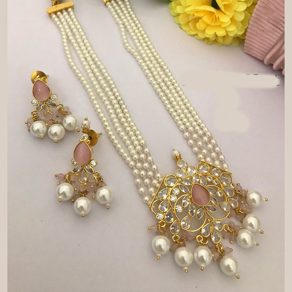 FS Collection Gold Plated Pearl Necklace Set