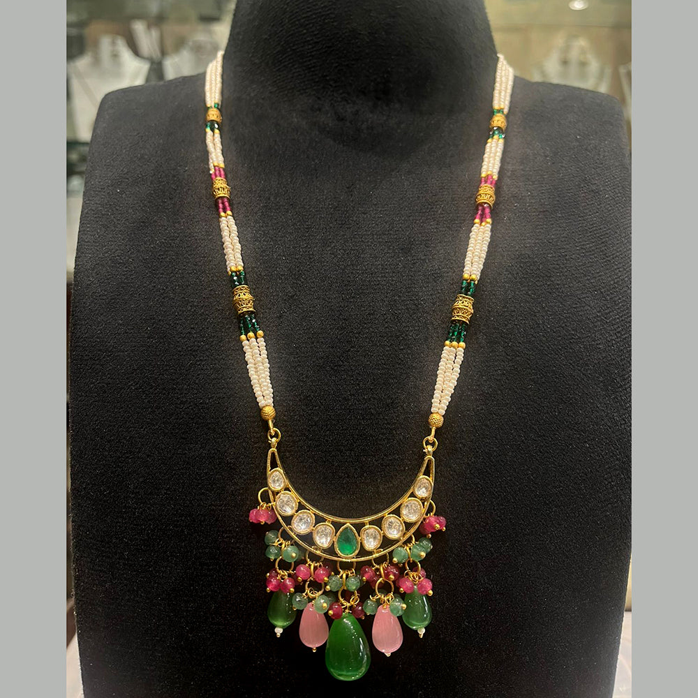 FS Collection Gold Plated Pearl Necklace Set