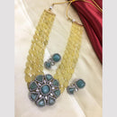 FS Collection Gold Plated Beads And Crystal Stone Necklace Set