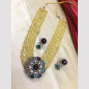 FS Collection Gold Plated Beads And Crystal Stone Necklace Set