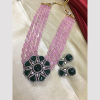 FS Collection Gold Plated Beads And Crystal Stone Necklace Set