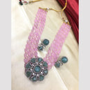 FS Collection Gold Plated Beads And Crystal Stone Necklace Set