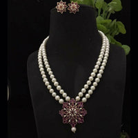 FS Collection Gold Plated Pearl Necklace Set