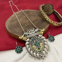 FS Collection Oxidised Plated Necklace Set