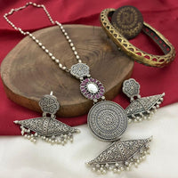 FS Collection Oxidised Plated Necklace Set