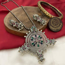 FS Collection Oxidised Plated Necklace Set
