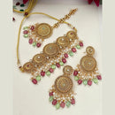 FS Collection Gold Plated Pota Stone Necklace Set