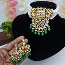 FS Collection Gold Plated Kundan Stone And Beads Choker Necklace Set