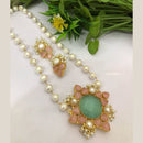 FS Collection Gold Plated Pearl And Crystal Stone Necklace Set