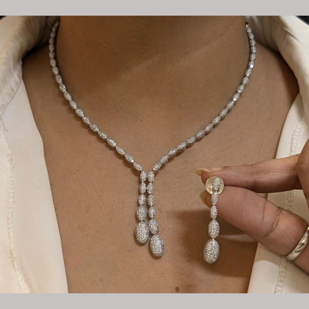 FS Collection Silver Plated Austrian Stone Necklace Set