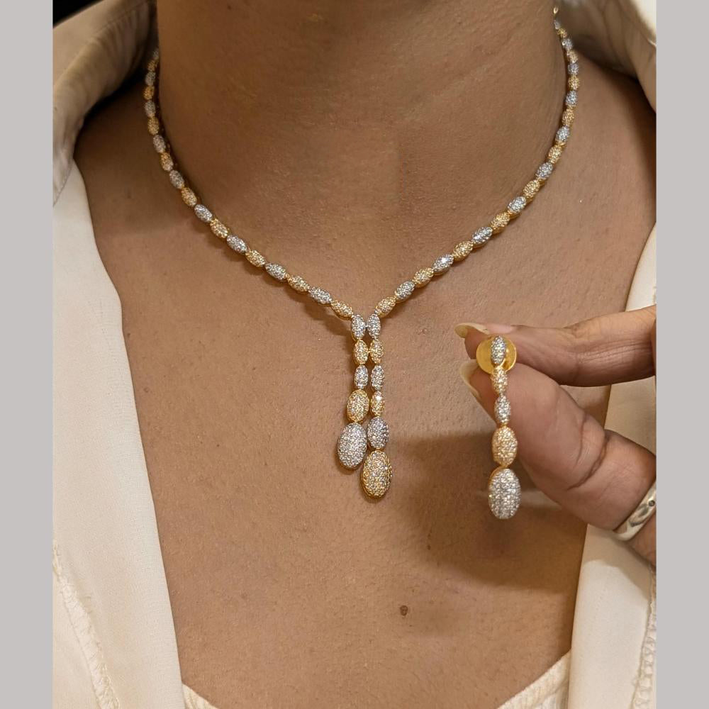 FS Collection 2 Tone Plated Austrian Stone Necklace Set
