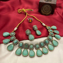 FS Collection 2 Tone Plated Pota Stone Necklace Set