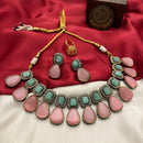 FS Collection 2 Tone Plated Pota Stone Necklace Set