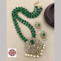 FS Collection Gold Plated Austrian Stone And Beads Long Necklace Set