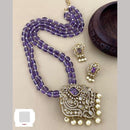 FS Collection Gold Plated Austrian Stone And Beads Long Necklace Set