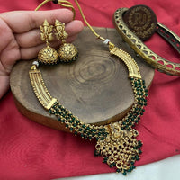 FS Collection Traditional Temple Design Necklace Set with Beads