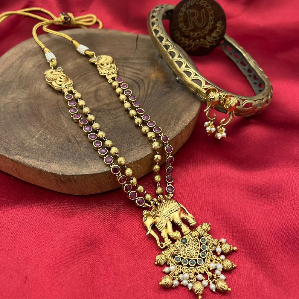 FS Collection Pota Pearl Long Necklace Set