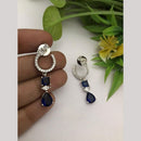 FS Collection Silver-Plated Dangler Earrings with Sparkling American Diamonds
