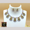 FS Collection Designer Gold Plated Temple Necklace with Austrian Stones & Beads