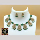 FS Collection Designer Gold Plated Temple Necklace with Austrian Stones & Beads