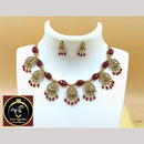 FS Collection Designer Gold Plated Temple Necklace with Austrian Stones & Beads