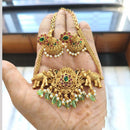FS Collection Luxury Gold Plated Elephant Choker Necklace with Pota and Beads