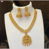 FS Collection Luxurious Gold Plated Pota Temple Necklace Set