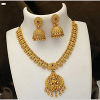 FS Collection Luxurious Gold Plated Pota Temple Necklace Set