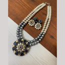 FS Collection 2 Tone Plated Kundan with Colorful Accents Necklace Set