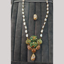 FS Collection Artistic Gold Plated Elegance Multi-Color Meenakari Long Necklace Set