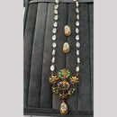FS Collection Artistic Gold Plated Elegance Multi-Color Meenakari Long Necklace Set